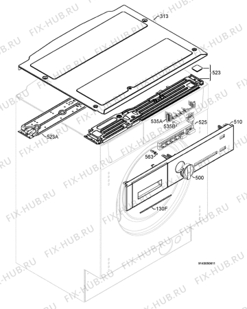 Взрыв-схема стиральной машины Kuppersbusch IW1409.2W - Схема узла Command panel 037